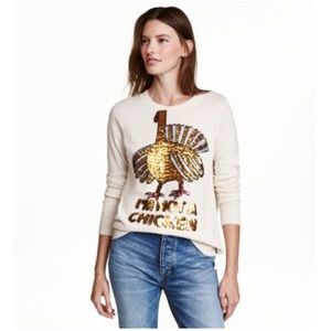 ❤️H&M Cardigan "I'm not a chicken" pullover